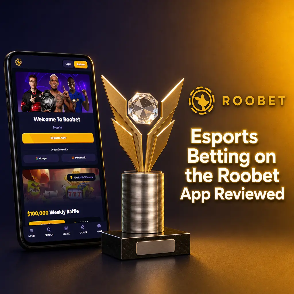 Roobet esports betting app showing live odds and match tracker for Valorant and CS2 on mobile