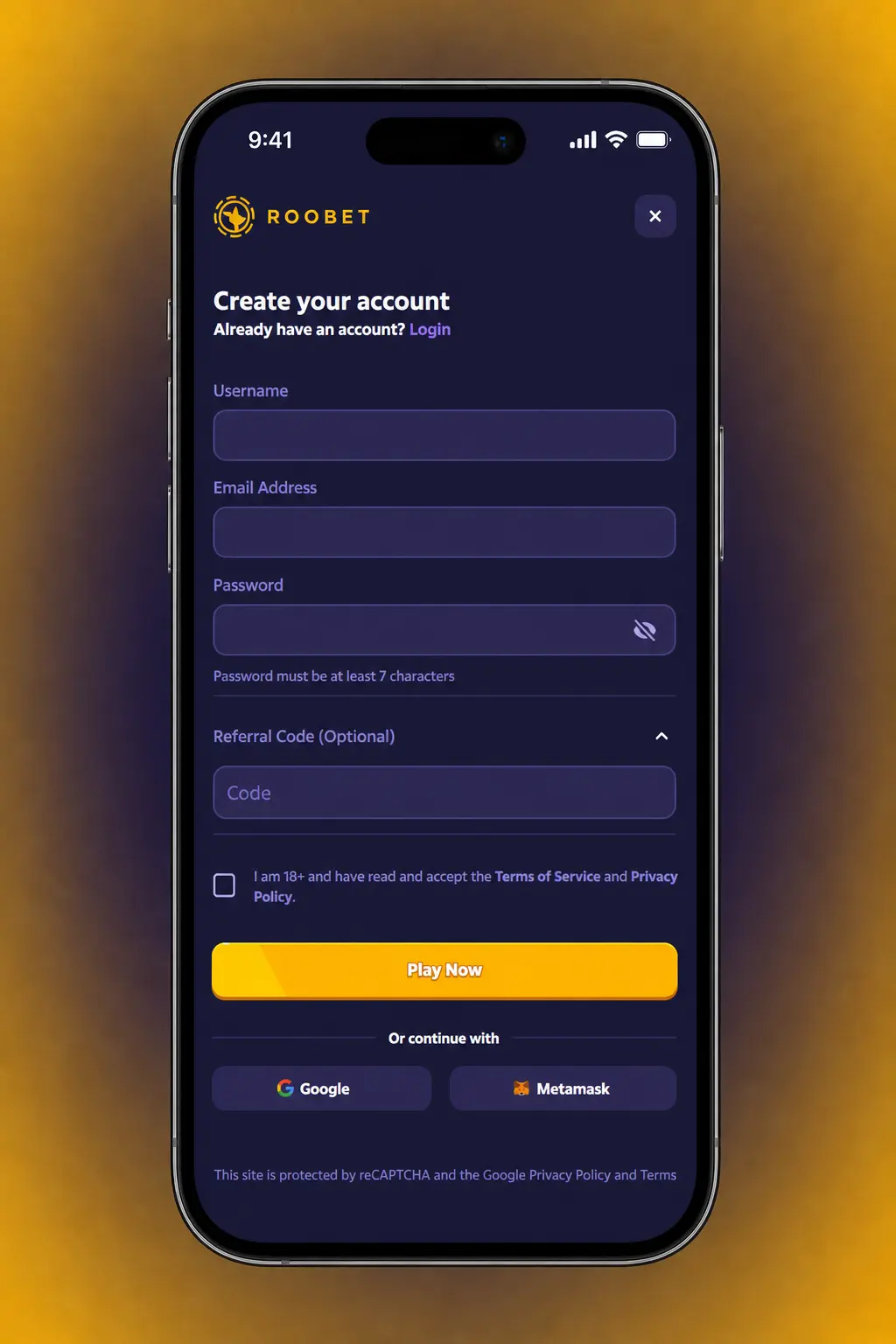 Roobet app bet slip showing sports selection, odds, stake entry, and confirm button for placing a bet