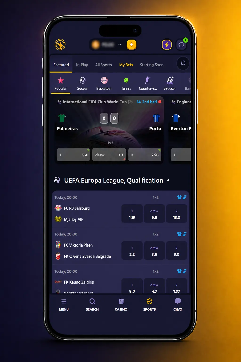Step-by-step guide showing how to place a Dota 2 bet on Roobet's sportsbook platform