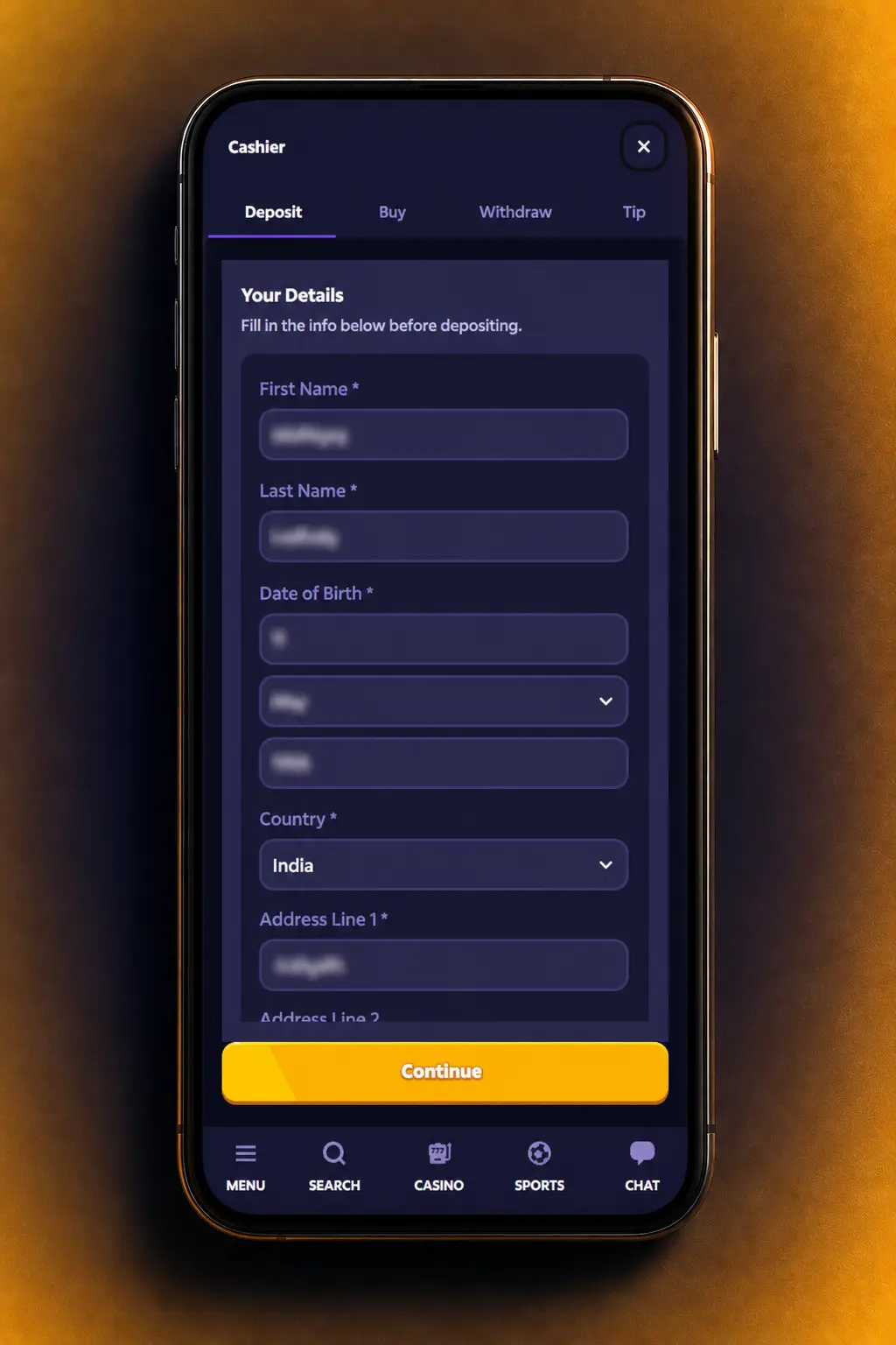 Step-by-step screenshot guide showing how to register, deposit crypto, and place a StarCraft II bet on Roobet.