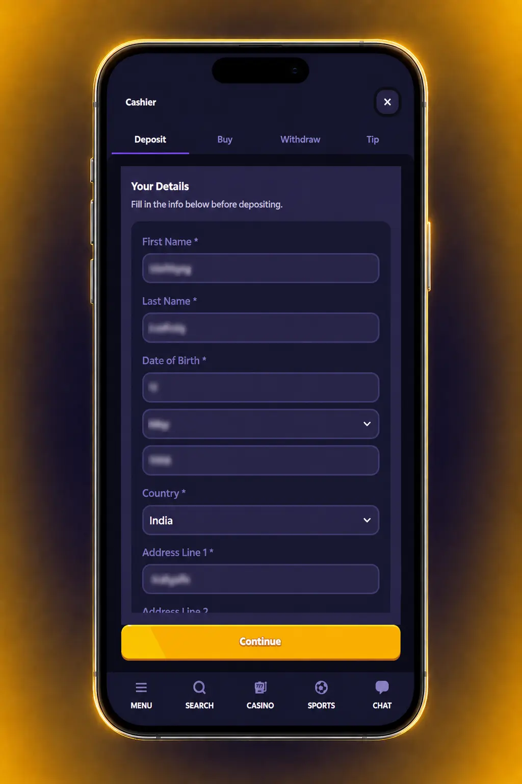 Step-by-step guide showing how to place a tennis bet on Roobet's sportsbook menu