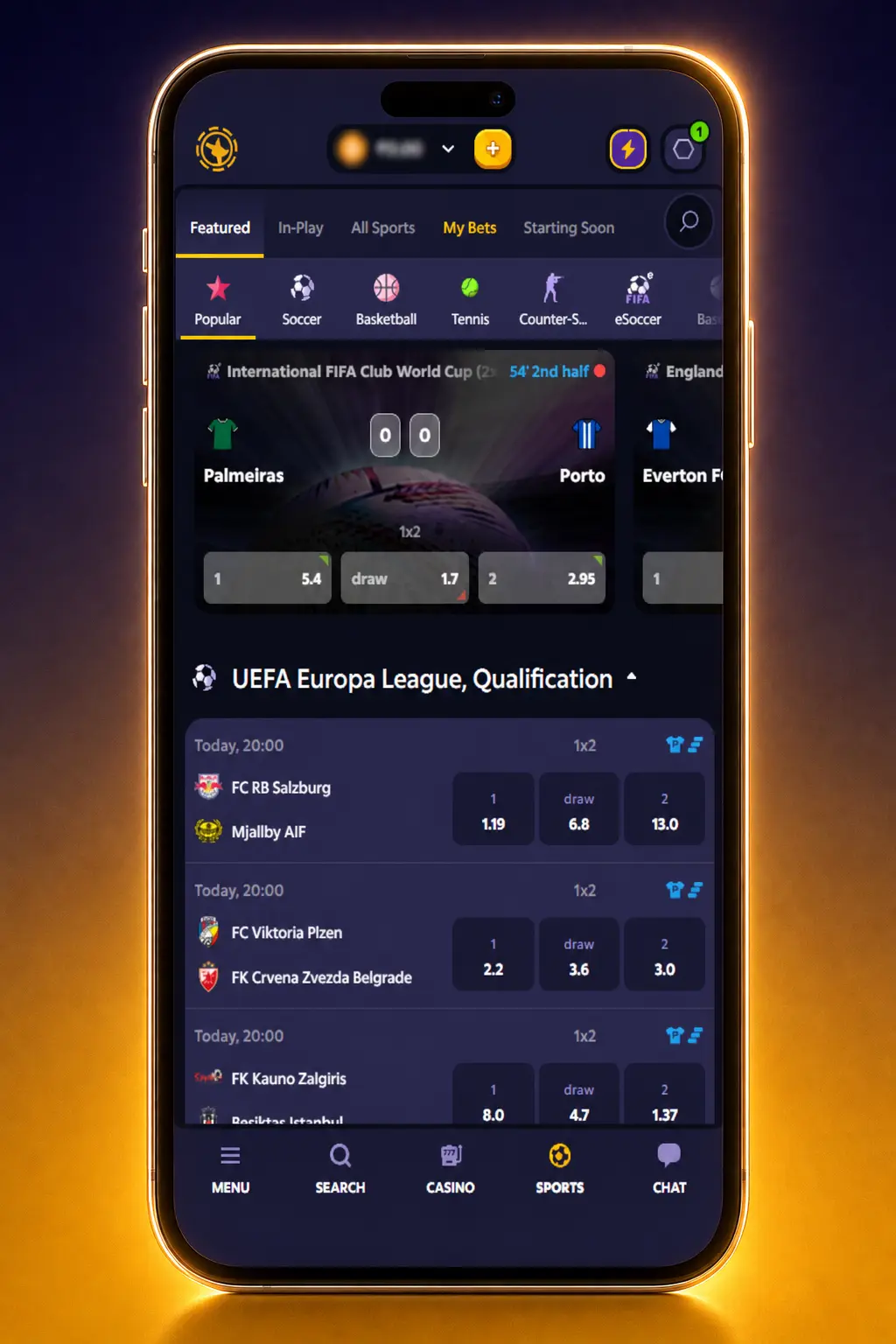 Step-by-step screenshot guide showing how to place an esports bet on Roobet, from sign-up to selecting a market.