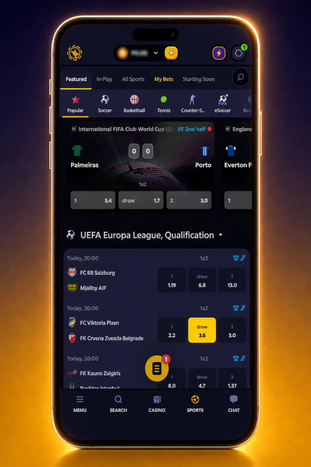 Step-by-step screenshot guide showing how to place an esports bet on Roobet, from sign up to selecting a CS2 market.