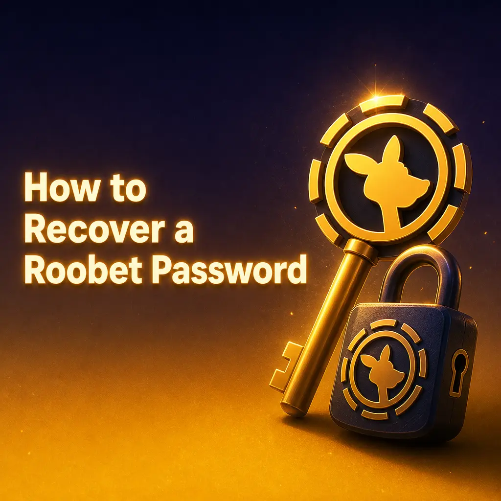 Step-by-step guide showing how to recover a forgotten Roobet password using the email reset link and support chat.