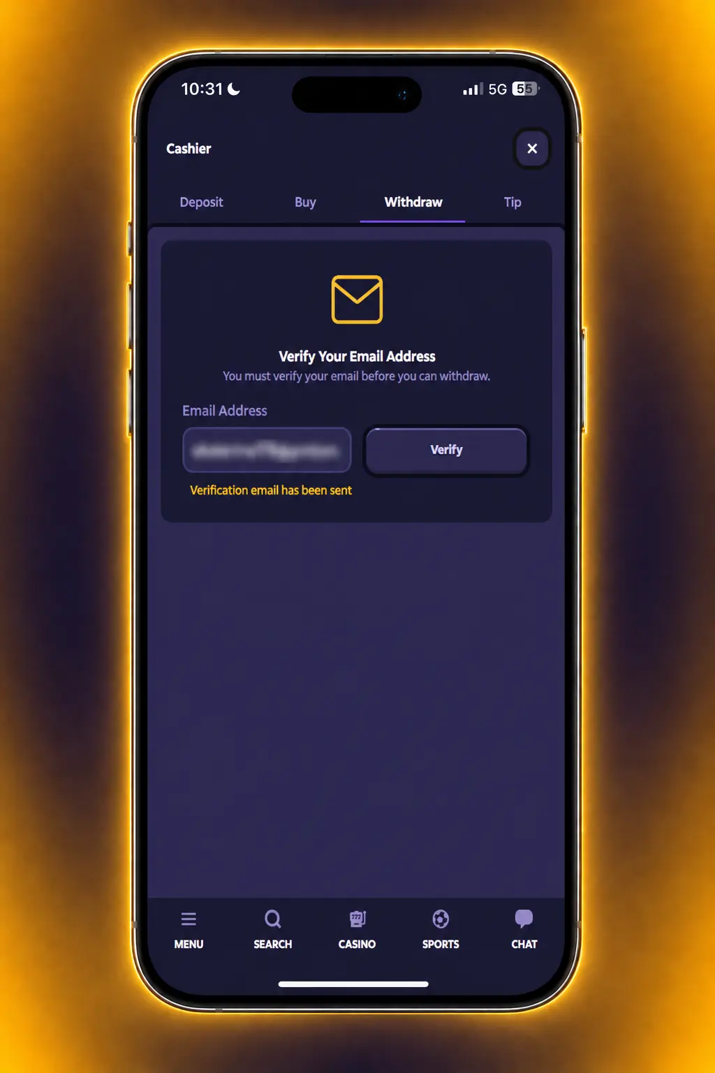 Step-by-step guide showing how to withdraw money from Roobet using the cashier withdrawal tab