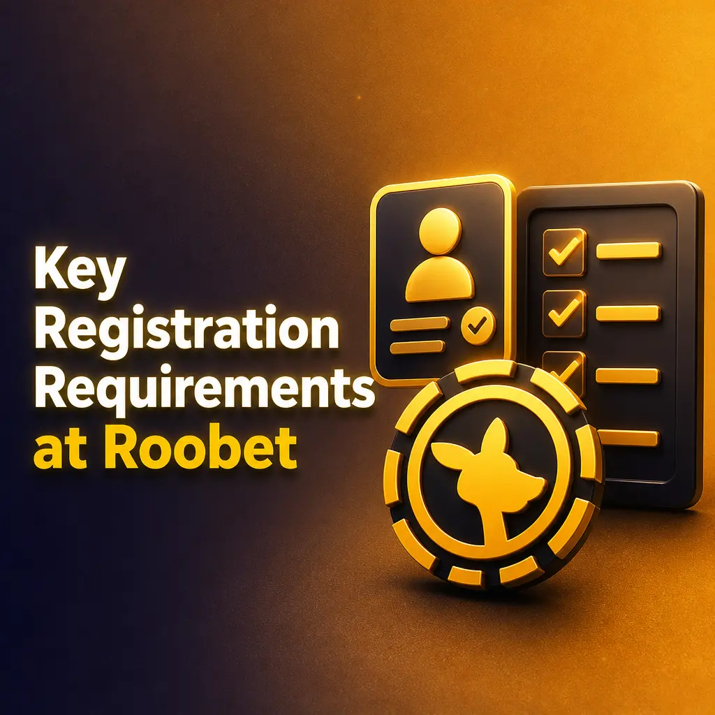 Key Roobet registration requirements in India: minimum age, one account per person, matching payment details, and ID verification.