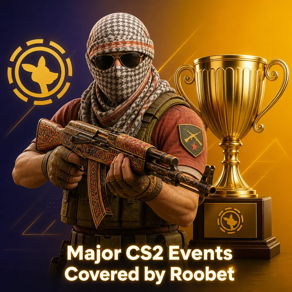 Roobet's CS2 betting coverage includes Majors, ESL Pro League, BLAST Premier, IEM, and PGL events with live odds.