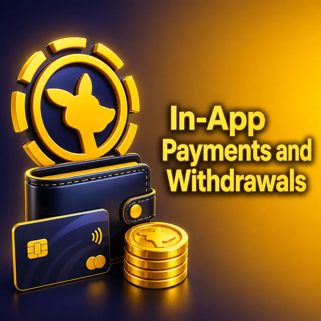 Roobet app cashier showing crypto payment options: Bitcoin, Ethereum, Litecoin and Tether for deposits and withdrawals